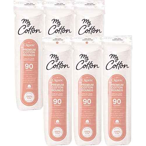 Cliganic Premium Cotton Rounds for Face (540 Count) | Hypoallergenic, Lint-Free Makeup Remover Pads