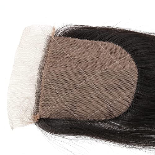 4"x4" Silk Base Lace Closure Straight Virgin Hair With Baby Hair Free Part Natural Color 12inch