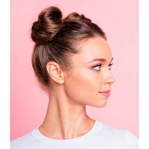 Styla Hair Small Donut Bun Maker for Kids Hair Buns - Easy Ballet and Sock Buns (6pc Brown 2 Inch Size)
