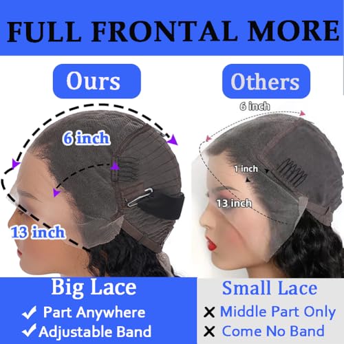 13x6 Deep Wave Lace Front Wigs Human Hair 18 Inch HD Transparent Lace Frontal Wigs Human Hair Deep Wave Wigs For Women 200 Density Deep Curly Wigs Pre Plucked With Baby Hair