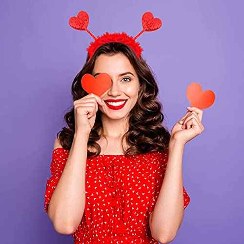 Valentines Day Heart Headband Boppers Head and Heart Shape Sunglasses for Girls Women Valentine's Day Halloween Wedding Birthday Party Gift