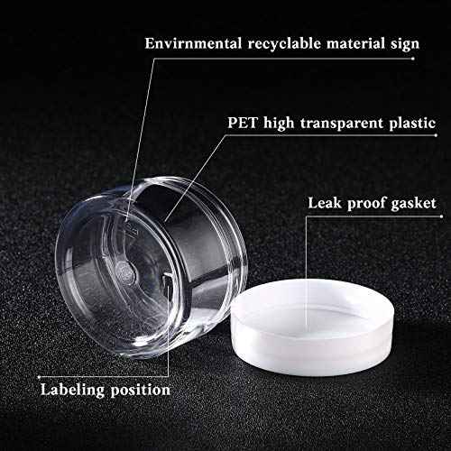 Patelai 4 Pieces Round Wide-mouth Leak Proof Plastic Container Jars with Lids for Travel Storage Makeup Beauty Products Face Creams Oils Salves Ointments DIY Making(1 Ounce,White)
