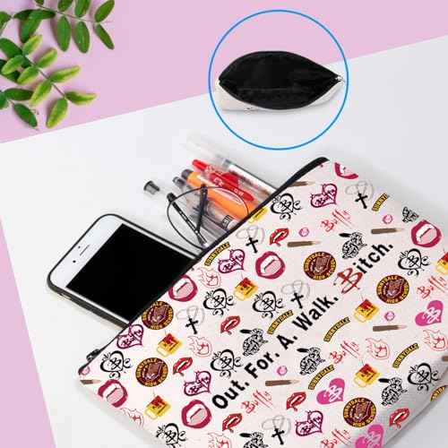 GJTIM BTVS TV Show Inspired Gift Out For A Walk Bi*ch BTV Vampire Makeup Zipper Pouch for Fans (Walk Bit*ch Bag)