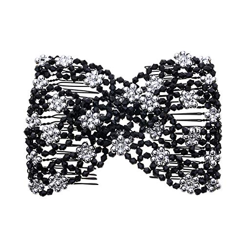 Ruihfas Magic Hair Side Combs Stretch Double Clips Hair Combs Bun Maker Tool for Women Girls Thick and Thin Hair Styling Accessories, Pack of 6
