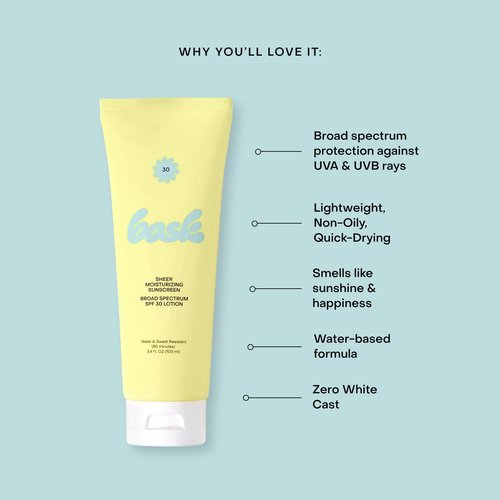 Bask Suncare SPF 30 Sheer Moisturizing Sunscreen Lotion - Broad Spectrum UVA/UVB Protection, Dermatologist Recommended, Hydrating, Lightweight & Fast Absorbing, No White Cast, Travel Size (Pack of 3)