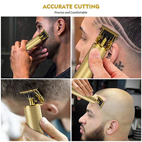 Professional Electric Hair Trimmer, 0mm Baldheaded Hair Clippers for Men Barber Grooming Cordless Rechargeable Close Cutting T-Blade Trimmer Haircutting Beard Shaver Barber (Christmas Gift for Men)