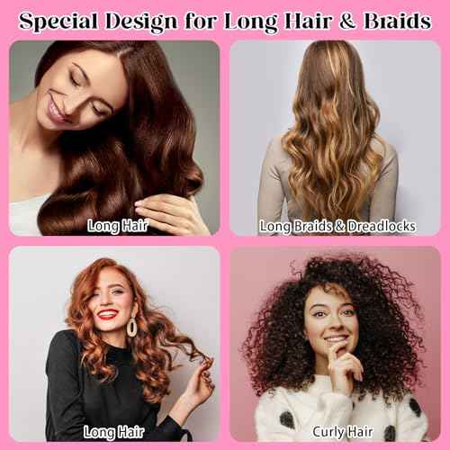 2 Pcs Large Shower Cap for Braids, Extra Long Shower Cap for Women Long Hair & Locs, Waterproof Hair Bonnets for Dreadlocks Drawstring Bath Caps for Women & Men (Black, Pink)