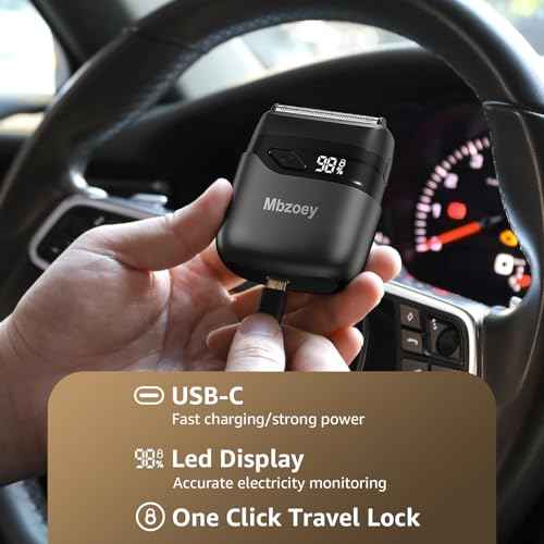 Mbzoey Electric Foil Shavers for Men: Mini Electric Razor for Face - IPX7 Waterproof Cordless Razor with LED Display & Fast Charge - Micro-Comb Technology & Precision Blades