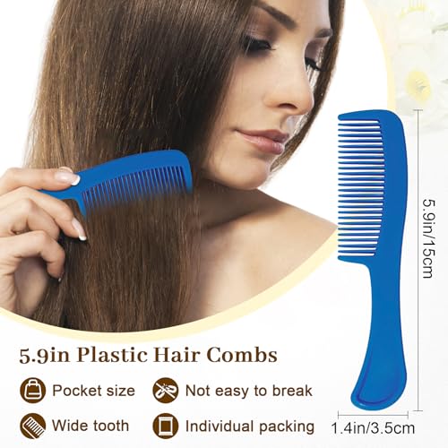 100 pcs Combs In Bulk Individually Wrapped, 4 color Pocket Hair Combs Set for Women, Men and Kids, Colorful Travel Comb Bulk for Airbnb Homeless Hotel Shelter Home Charity