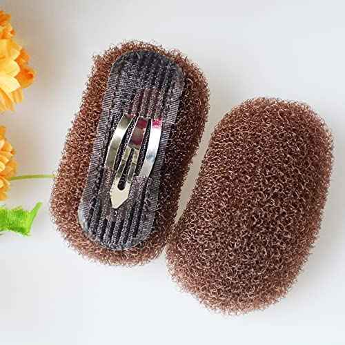 AEGYPIUS 2Pcs Charming Bump It Up Volume Inserts Hair Comb, Nylon Material, Hair Pads for Beehive Hair Style, Styling Clip Accessories for Women Lady Girl (Brown)