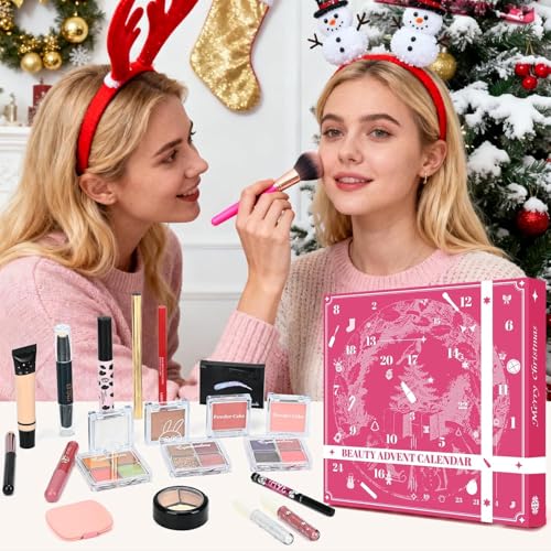 Makeup Advent Calendar 2025 for Women & Teen Girls, 24 Days Christmas Countdown Calendar Beauty Gift Set, 2025 Xmas Gift Surprise Box Calendar Full Makeup Kit