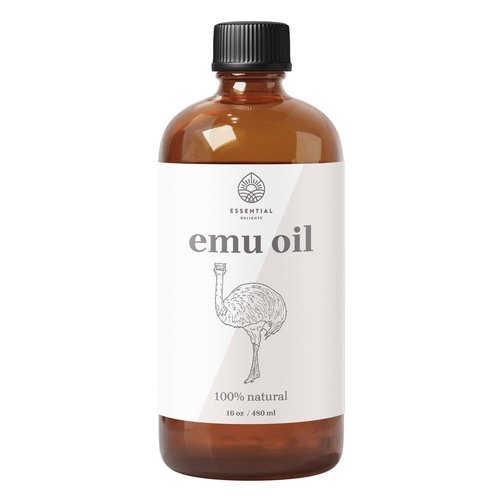 Emu Oil by Essential Delights - Premium Carrier Oil for Skin, Face, Body, Hair Revitalization, and Essential Oil Dilution (16 Fl.Oz.)