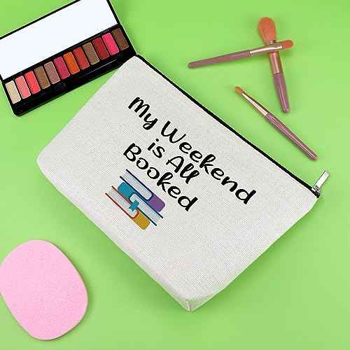 Book Lover Makeup Bag Bookworm Gifts Bookish Gifts for Book Lovers Cosmetic Bag Book Club Gift Ideas Reader Lover Gifts Bibliophile Gifts Book Nerd Gift Travel Cosmetic Pouch Christmas Birthday Gifts