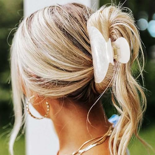 BARTOSI Acrylic Claw Clips Cute Hair Clips Medium Hair Claw Clip Hair Accessories for Women and Girls (Pack of 2)