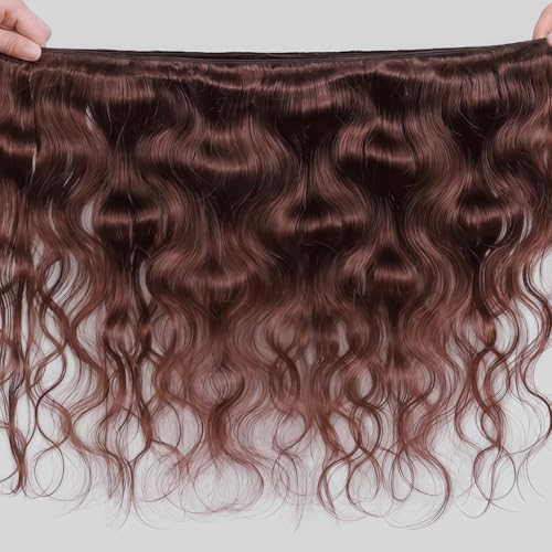 24 26 28 Inch Body Wave Bundles Human Hair Brazilian Virgin Hair for Black Women 12A Wet and Wavy 3 Bundles Dark Brown Human Hair Weave (Color #4)