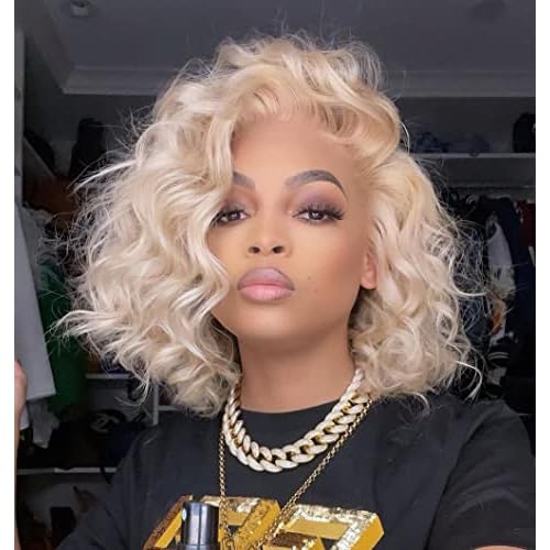 613 Hair Bundles with Closure Body Wave Human Hair 613 Honey Blonde Bundles with Lace Closure Brazilian Virgin Body Wave Human Hair 3 Bundles with 4¡¿4 Lace Closure 150% Density Free Part (12 14 16+10)