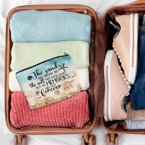 Funny Beach Gifts for Women Cosmetic Bag Travel Ocean Beach Vacation Essentials for Girls, Bestie, Mom, Summer Beaches Lover Makeup Bag Girls Trip Gifts Favors Stuff Birthday Christmas Graduation