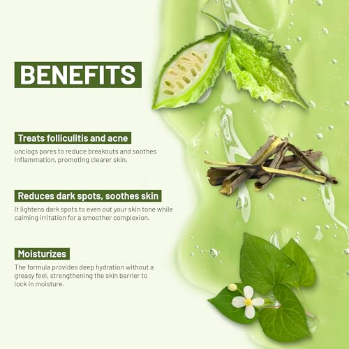 ABERA Folliculitis BHA Shower Gel, High-Performance Folliculitis Body Wash, Wild Bitter Melon Extract, Reduces Back Acne & Hyperkeratosis, 2 Boxes + Gift Grapefruit Hair Regrowth Shampoo for Hair Loss