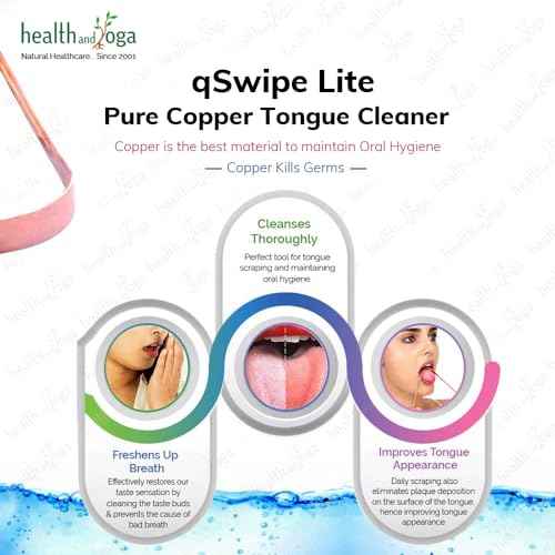 HealthAndYoga¢â qSwipe Lite Copper Tongue Cleaners (Pack of 12) ? Prevents Bad breath, Improves taste- Flexible, Curved ends provide good grip ? Complete Oral Care/Hygiene for Travel/Office/Home