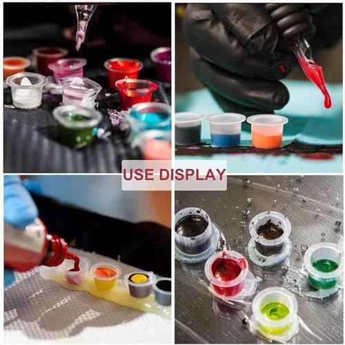 330 Tattoo Practice Skins with Transfer Paper Ink Cups - Mix 300 Pigment Caps 20 Tracing Paper 10 Fake Skin