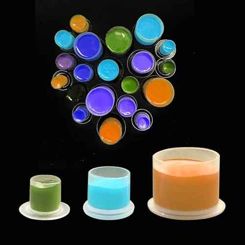 1000pcs Tattoo Ink Caps Professional Tattoo Ink Cups With Base, Caps Plastic Transparent Pigment Cups Caps Tattoo Supplies (11 * 10mm)