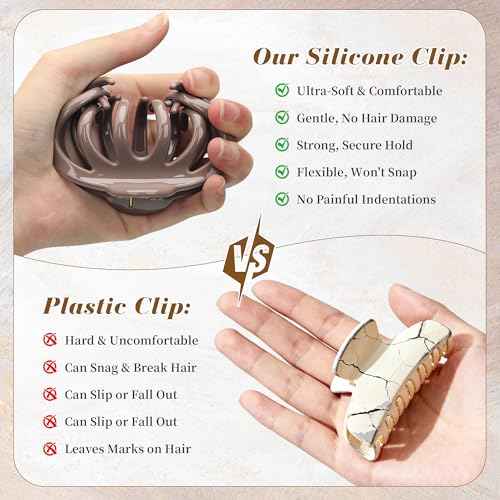 4 Pack Silicone Cloud Claw Clips, Soft & Flexible Cozy Claw Clips, Squishy Hairclips for Thin and Thick, Hair Accessories for Women & Girls(Style 1)