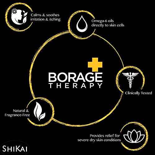 ShiKai Borage Therapy Dry Skin Lotion Body Moisturizer (16 oz) Unscented Skincare | Hydrating Lotion for Dry Hands & Body | With Oatmeal & Shea Butter