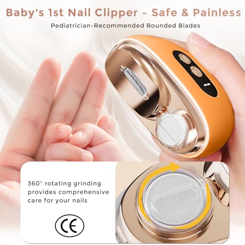 Electric Nail Clippers, 3 in 1 Rechargeable Electric Polishing Automatic Nail Clipper Trimmer with LED Light, Debris Storage, Fingernail Toenail Trimmer
