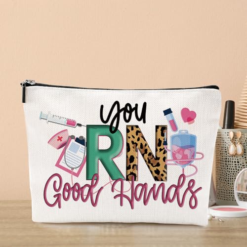 Nurse Gifts RN Makeup Bag Nurse Accessories for Work Nurse Practitioner Nurse Gifts for Women Cosmetic Bag Rn Gifts for Nurses Coworker Nursing Student Graduation Nurses Day Christmas Birthday Gift