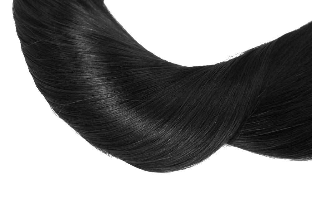 HUAYI Natural Color Jet Black 120g 7Pcs Clip In Hair Extensions Human Hair Soft Silky Thick End Tangle Free Full Head Hair Extensions Balayage Hair (1#16'')