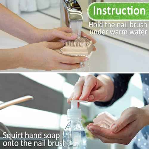 Konex Non-Slip Wooden Two-sided Hand and Nail Brush. Fingernail Brush for Nail Cleaning and Scrubbing. Heavy duty Stiff Nail Brush for Travel. Mechanic hand scrub brush with molded grip.