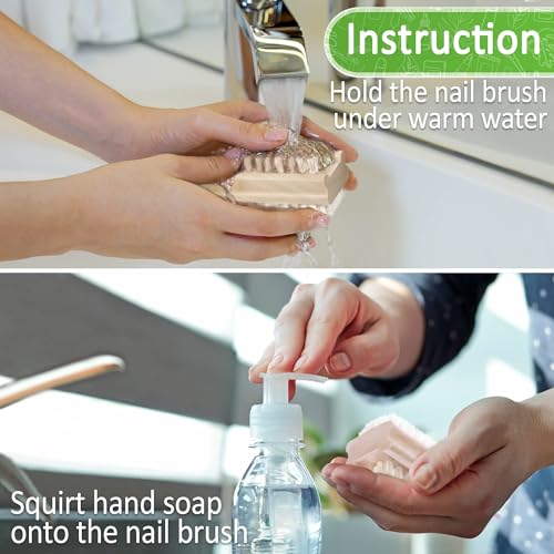 Konex Non-Slip Wooden Two-sided Hand and Nail Brush. Fingernail Brush for Nail Cleaning and Scrubbing. Heavy duty Stiff Nail Brush for Travel. Mechanic hand scrub brush with molded grip.
