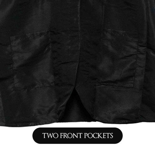 A Size Above Plus Size Salon Stylist Jacket, Cut for Curves, Three-quarter Length Sleeves, Button Down Front, Two Lower Front Pockets, Lightweight, Water Resistant Nylon/Poly, Black, 3X