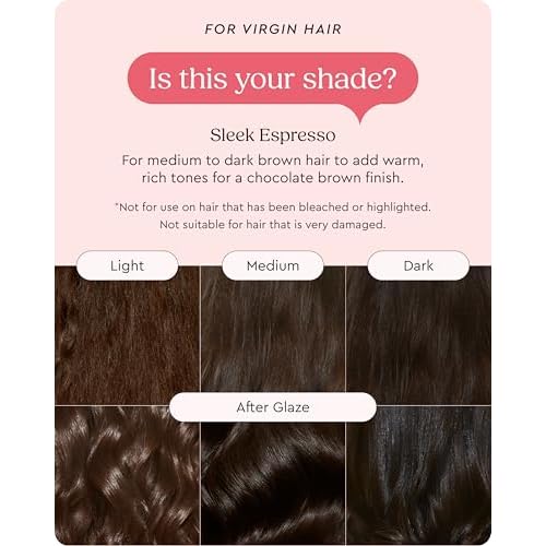 Glaze Supergloss Color Conditioning Gloss With Dispensing Pump ? Hydrating Semi-Permanent Color Hair Gloss & Shine Boost ? For Natural Medium to Dark Brown Hair ? 6.4 Fl Oz - Sleek Espresso