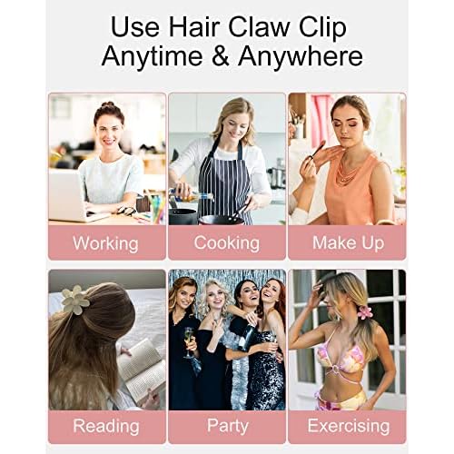 6PCS Flower Hair Clips Large Hair Claw Clips for Thick Hair Matte Non Slip Strong Hold Cute Jaw Daisy Claw Clip Colorful Clamps Thin Hair Accessories for Women Girls Gifts(Yellow)