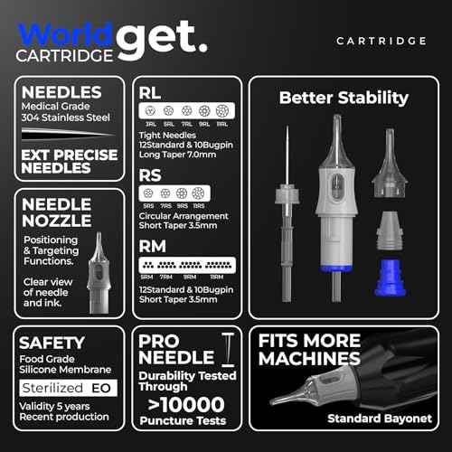 Tattoo Cartridge Needles 60PCS 1211RM Disposable #12 Standard Round Magnum Tattoo Needles for Tattoo Pen Machine