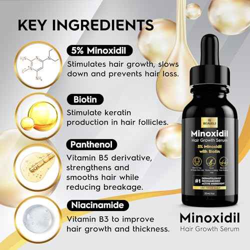 5% Minoxidil Hair Growth for Men and Women: Extra Strength Minoxidil Regrowth Treatment Serum for Thinning Hair Loss to Grow Thicker Fuller Faster 30ml 3Bottles