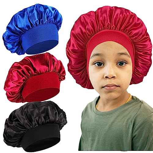 3 PCS Kids Bonnets for Girls,Silk Bonnet for Kid Sleeping,Toddler Bonnet for Boys and Girls