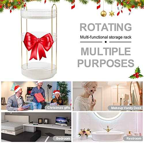 360¡Æ Rotating Makeup Organizer, Bathroom Make Up Spinning Holder Rack, Large Capacity Cosmetics Storage Vanity Shelf Countertop, Fits Cosmetics, Perfume, Skincare, Lipsticks(3 Tiers, Clear)