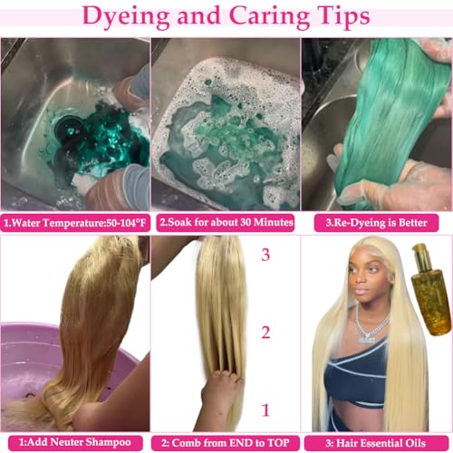 613 13x6 Lace Front Wig Human Hair 200% Density 22 Inch 613 HD Lace Frontal Wig with Baby Hair Straight Blonde Lace Front Wigs Pre Plucked