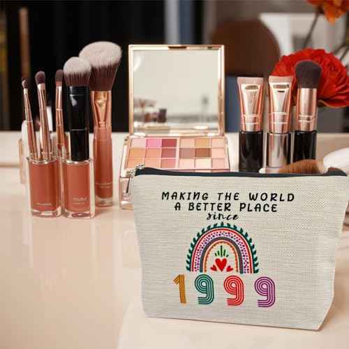 26th Birthday Gifts for Her Makeup Bags, 26th Birthday Decorations for Women, 1999 Anniversary 26 Year Old Gift Ideas for Wife, Sister, Best Friend Female, Mothers Day, Christmas Cosmetic Travel Bag