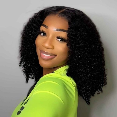 ISEE Glueless Wigs Human Hair Pre Plucked Pre Cut Ready to Wear Glueless Bob Wigs for Black Women 7x5 HD Lace Closure Wigs Human Hair 180% Density 14 Inch
