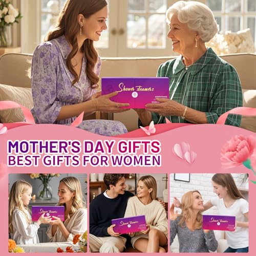 40 PCS Shower Steamers Aromatherapy for Women or Men, 10 Scent Shower Bomb Organic with Natural Essential Oil Relaxation, White Elephant Gifts Birthday Christmas Stocking Stuffers for Her Him