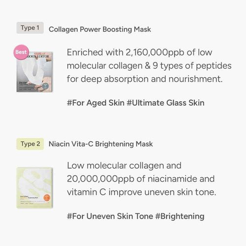 SUNGBOON EDITOR Deep Collagen STARTER KIT, Real Collagen 2,160,000ppb | Glass Skin, Elasticity, Moisturizing, Calming, Uneven Skin, Overnight Face Mask,TikTok trend items, Korean Skin Care, 37gx16ea