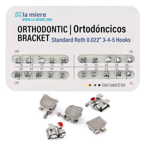 20PCS Orthodontic Metal Brackets Dental Brackets Standard Roth 0.022 Slot Bondable, 3-4-5 with Hook 20pcs/Pack, 1PK