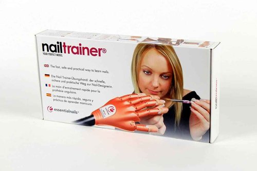 Essential Nails Nail Trainer® Practice Hand INCLUDES 6 Hour On-Line Competition Level Nail Art Tuition By A Champion Nail Artist, Nail Extensions, Nail Art Manicure Training Hand &100 Practice Nails