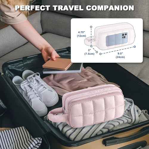 LUXJA Puffy Nail Polish Organizer Case Holds 12-18 Bottles (15ml/0.5 fl.oz), Lightweight Nail Polish Storage with Pockets for Manicure Kit (Bag Only), Pink