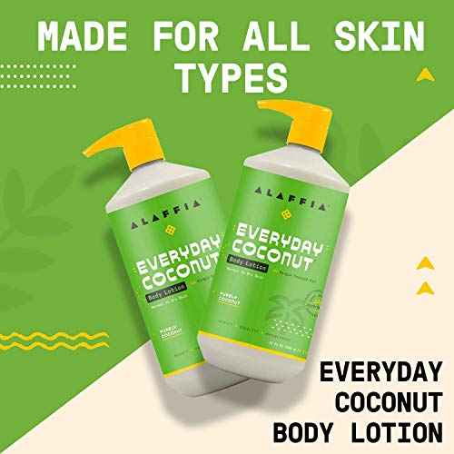 Alaffia EveryDay Coconut Hydrating Body Lotion, Normal to Dry Skin, Moisturizing Support for Soft & Supple Skin, Purely Coconut, 32 Fl Oz