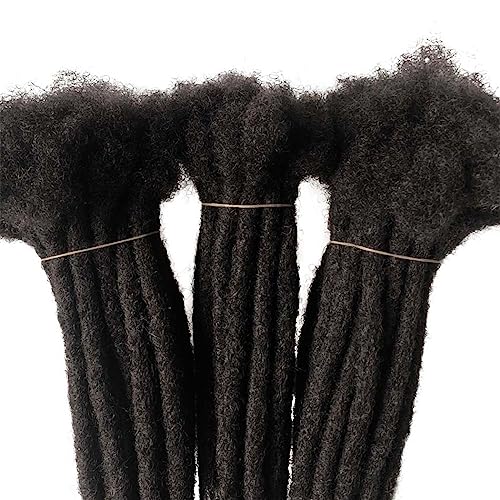 Human Hair Dreadlocks Extension Handmade Locs Large Size(diameter 0.8cm) 8inch 60 Strands/pack Natural Black #1B