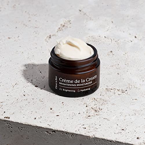 FLEUR & BEE Brightening Moisturizer | Clean, 100% Vegan | Anti Aging, Wrinkle Cream with Vitamin C | Wrinkles, Hyperpigmentation & Dark Spot Corrector for Face | Cr?me de la Cream 1.5 oz